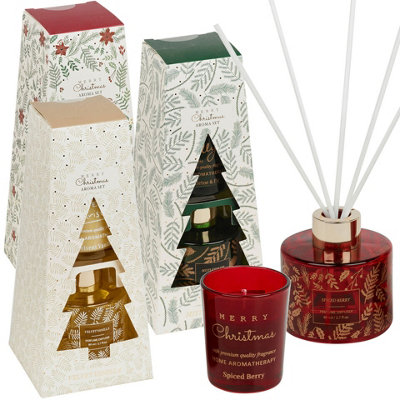 Urbn-Living Combo Pack Of 80Ml Reed Diffuser Christmas Tree Box Gift Home Aromatherapy Fragrance Set