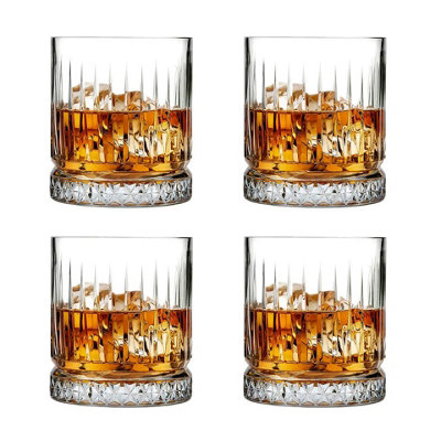 Queensway Home and Dining Queensway Home & Dining 355Ml Drinking Whiskey Clear Glass Short Highball Glassware Set Of 4 from B&Q