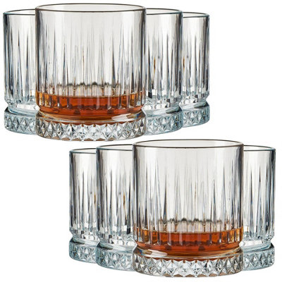 Queensway Home and Dining Queensway Home & Dining 355Ml Drinking Whiskey Clear Glass Short Highball Glassware Set Of 8 from B&Q