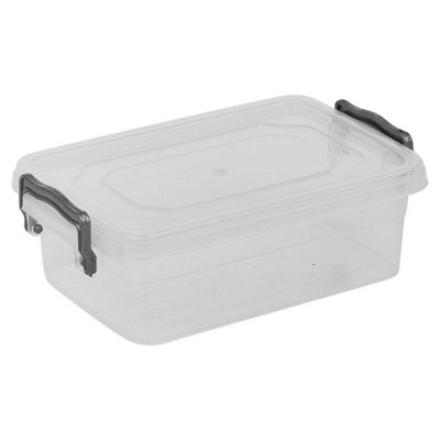 Urbn-Living Urbnliving 650Ml Food Safe Storage Boxes With Lids Handles Clip Clear Plastic Set Of 4 from B&Q