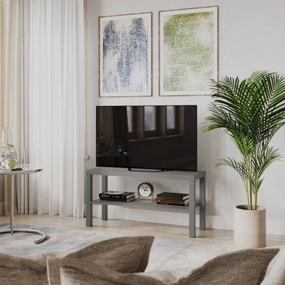 Urbn-Living Urbnliving 90Cm 2 Tier Tv Bench Entertainment Media Stand Cabinet Wooden Storage Display UnitGrey from B&Q