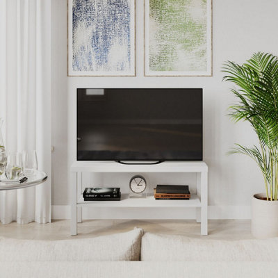 Urbn-Living Urbnliving 90Cm 2 Tier Tv Bench Entertainment Media Stand Cabinet Wooden Storage Display UnitWhite from B&Q