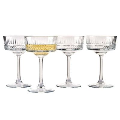 Queensway Home and Dining Queensway Home & Dining 260Ml 4Pcs Stemmed Champagne Drinking Glasses Cocktail Wine Goblets from B&Q