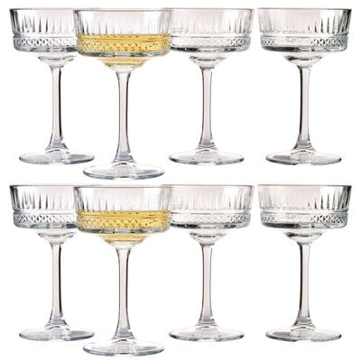 Queensway Home and Dining Queensway Home & Dining 260Ml 8Pcs Stemmed Champagne Drinking Glasses Cocktail Wine Goblets from B&Q