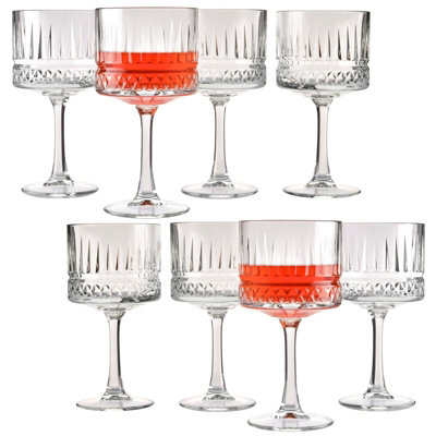 Queensway Home and Dining Queensway Home & Dining 500Ml 8Pcs Glass Large Stemmed Cocktail Goblets Drinking Glassware Set from B&Q