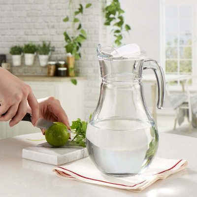 Queensway Home and Dining Queensway Home & Dining 1.8L Large Glass Jug Water Juice Cocktails Carafe Pitcher Decanter With Lid from B&Q