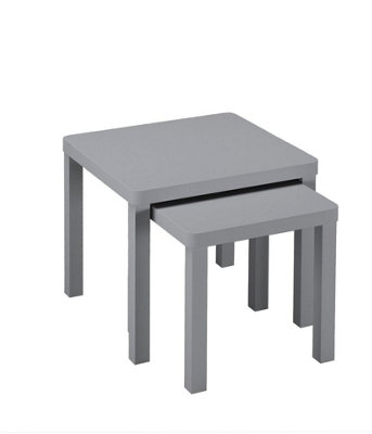 Urbn-Living Urbnliving Set Of 2 Square Wooden Nesting Stacking Coffee Side Tables Living Room FurnitureGrey from B&Q