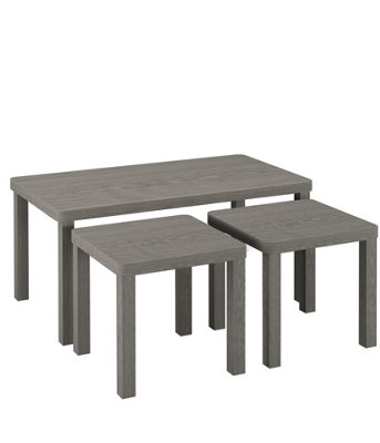 Urbn-Living Urbnliving Wooden Nesting Stacking Cedar Grey Color Coffee Side Centre Tables Living Room FurnitureSet Of 3 from B&Q