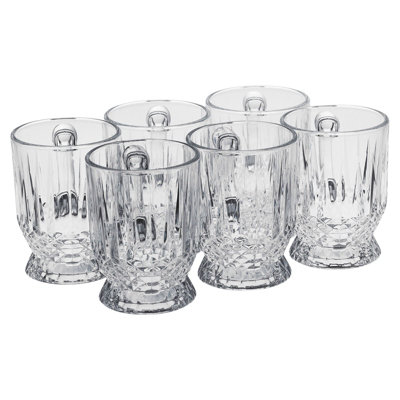 Queensway Home and Dining Queensway Home & Dining Set Of 6 Handled Glass Short Mugs Tea Coffee Cappuccino Hot Drinks Gift Box165Ml from B&Q