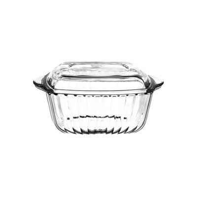 Queensway Home and Dining Queensway Home & Dining 1870Ml Glass Square Casserole Oven Roasting Dish Lid Bakeware Freezer Microwave Safe from B&Q