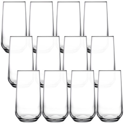 Queensway Home and Dining Queensway Home & Dining 470Ml Set Of 12 Clear Glass Tall Drinking Highball Tumbler Glasses Water Juice from B&Q