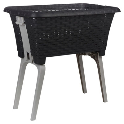 Urbn-Living Urbnliving 58Cm Height Large Anthracite Laundry Basket Foldable Collapsible Legs Dirty Washing Clothes Storage Bin from B&Q