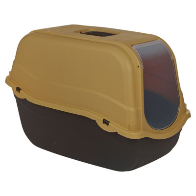 Urbn-Living Urbnliving Extra Large Enclosed Cat Litter Yellow Top Tray Filter Box Hooded Large Scoop Toilet Potty from B&Q