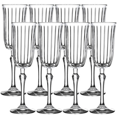 Queensway Home and Dining Queensway Home & Dining 175Ml Tall Footed Champagne Wine Prosecco Flute Wedding GlassesSet Of 8 from B&Q
