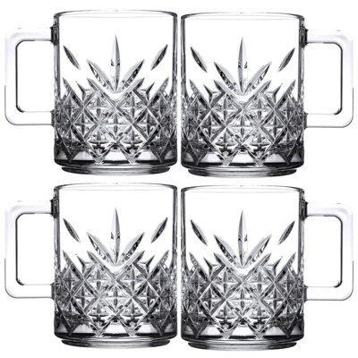 Queensway Home and Dining Queensway Home & Dining 250Ml Glass Mugs Coffee Tea Cappuccino Latte Hot Drinks Cups Set Of 4 from B&Q