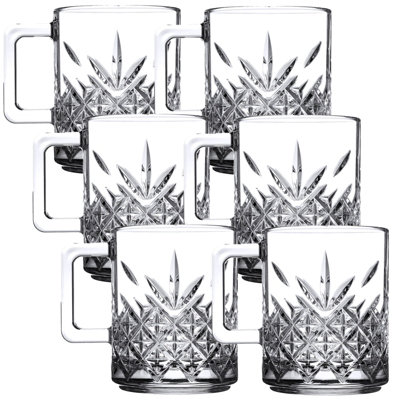 Queensway Home and Dining Queensway Home & Dining 250Ml Glass Mugs Coffee Tea Cappuccino Latte Hot Drinks Cups Set Of 6 from B&Q