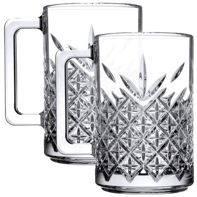 Queensway Home and Dining Queensway Home & Dining 315Ml Glass Mugs Coffee Tea Cappuccino Latte Hot Drinks Cups Set Of 2 from B&Q
