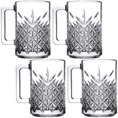 Queensway Home and Dining Queensway Home & Dining 315Ml Glass Mugs Coffee Tea Cappuccino Latte Hot Drinks Cups Set Of 4 from B&Q