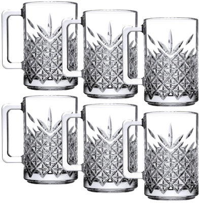 Queensway Home and Dining Queensway Home & Dining 315Ml Glass Mugs Coffee Tea Cappuccino Latte Hot Drinks Cups Set Of 6 from B&Q