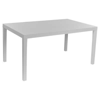 Urbn-Garden Urbn Garden Large 10-Seater Plastic Adjustable Garden White Color Dining Table Outdoor Patio Deck 2.2M from B&Q