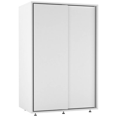 Urbn-Living Urbnliving 120Cm Height White Carcass With 2 White Sliding Doors Wardrobe Bedroom Storage Closet Hanging Rail Cupboard Unit from B&Q