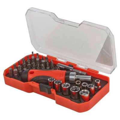 Urbn-Living 36Pc Ratchet Screwdriver Set Case Socket Bits Magnetic Holder from B&Q