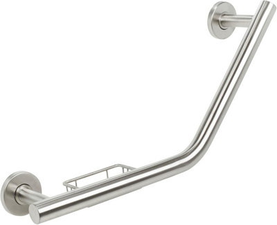Urbn-Living Stainless Steel Grab Bar With Soap Dish from B&Q
