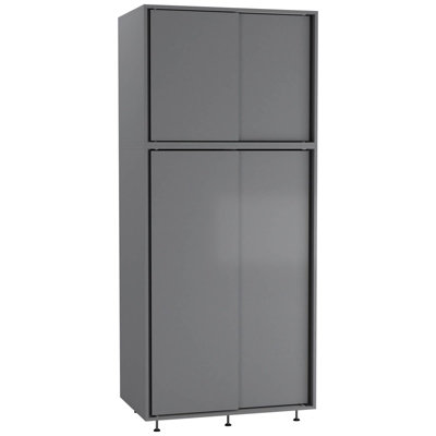Urbn-Living Urbnliving 180Cm Height 4 Sliding Doors Grey Wardrobe Bedroom Storage Closet Hanging Rail Cupboard Unit from B&Q