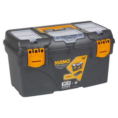 B&Q -  18 Large Plastic Storage Tool Box Lockable With Handle