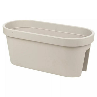B&Q -  TaupeLarge Hanging Planter For Garden & Balcony Rail