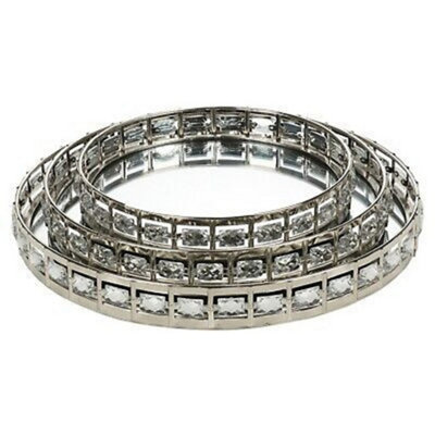 B&Q -  UrbnlivingRound Silver Mirror Tray