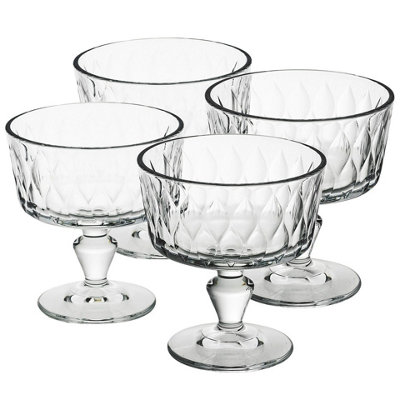 Queensway Home and Dining Queensway Home & Dining 250Ml Ice Cream Sundae Dessert Fruit Cocktail Footed Bowls Cups DishesSet Of 4