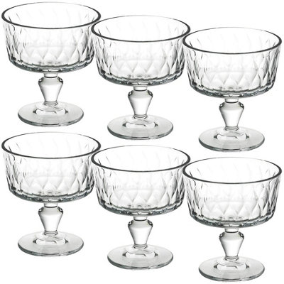 Queensway Home and Dining Queensway Home & Dining 250Ml Ice Cream Sundae Dessert Fruit Cocktail Footed Bowls Cups DishesSet Of 6