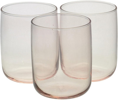 Queensway Home and Dining Queensway Home & Dining Modern Drinking Pink Coloured Glasses Water Dining Juice Tumbler 280MlSet Of 6 from B&Q