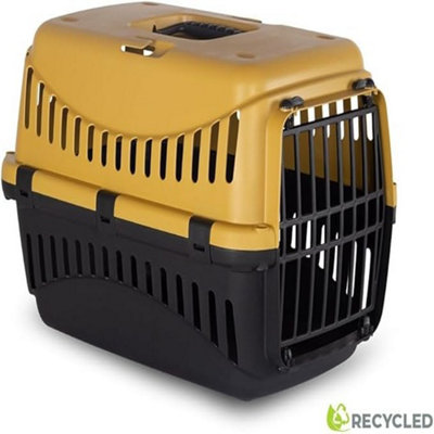 Urbn-Living Urbnliving Plastic Pet Carrier For Dogs & CatsDurable & Lightweight Travel Crate- Mustard from B&Q