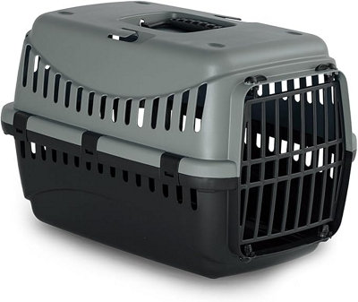 Urbn-Living Urbnliving Plastic Pet Carrier For Dogs & CatsDurable & Lightweight Travel CrateDark Grey from B&Q
