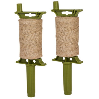 Urbn-Living (2) 100M Natural Jute Twine Rustic Garden Hessian Cord String Roll Handle Dispenser from B&Q