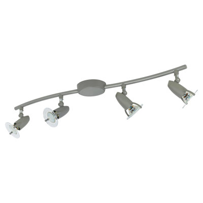 B&Q -  Urbn Living Pocket 4 Arm Led Ceiling Spotlight Track Light Bar Warm White Gu10 Matt Grey
