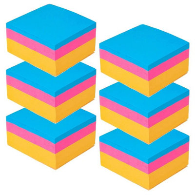 Urbn-Living Urbnliving 400 Assorted Neon Bright Post-It Sticky Notes Reminder Memo Pads Pack 76X76mm ( Pack Of 6 )