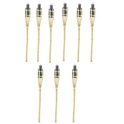 Urbn-Living Set Of 9Black Bamboo Torch LanternsOutdoor Garden Oil Patio Lights from B&Q