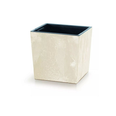 Urbn-Living CreamSet Of 1300mm Low Square Concrete Effect Plant Pot29.5X29X29 Cm from B&Q