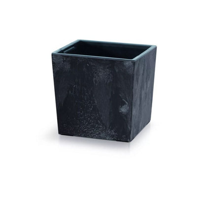 Urbn-Living BlackSet Of 1240mm Low Square Concrete Effect Plant Pot23.5X24X24 Cm from B&Q