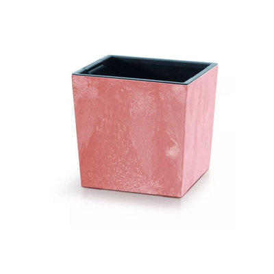 Urbn-Living TerracottaSet Of 1240mm Low Square Concrete Effect Plant Pot23.5X24X24 Cm from B&Q