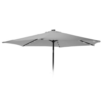 Urbn-Living Light Grey270Cm Solar Led Parasol Umbrella from B&Q
