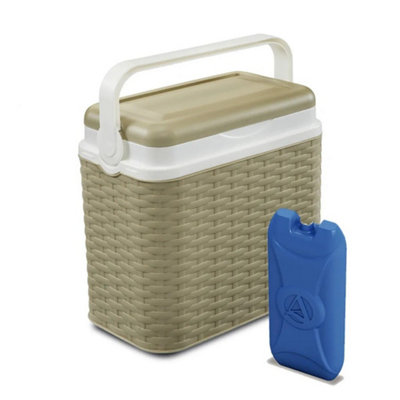 Urbn-Living Beige10L Rattan Insulated Small Cooler Box With 1 Ice Pack from B&Q