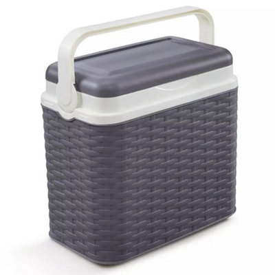 Urbn-Living Anthracite10L Rattan Insulated Small Cooler Box from B&Q
