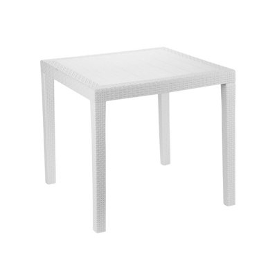 Urbn-Living WhiteSquare Garden Plastic Patio Dining Table from B&Q