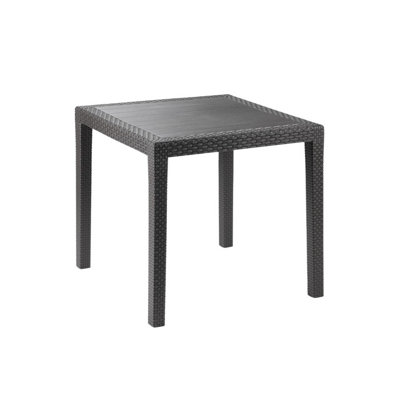 Urbn-Living AnthraciteSquare Garden Plastic Patio Dining Table from B&Q