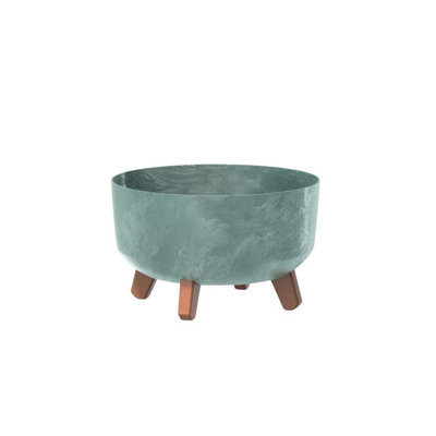 Urbn-Living Concrete40Cm Round Concrete Look Planter With Legs from B&Q