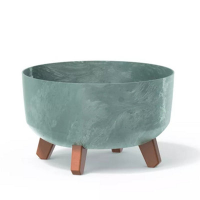Urbn-Living Concrete30Cm Round Concrete Look Planter With Legs from B&Q